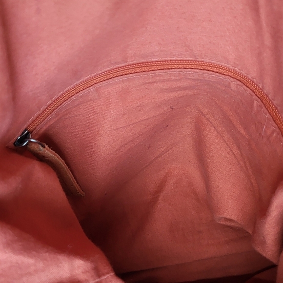 We The Free Convertible Orange Suede Backpack Crossbody Boho Bag - Picture 11 of 14